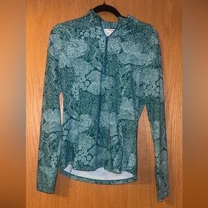 Tommy Bahama Golf Women's Teal Sea Coral Floral Quarter Zip Pullover UPF 50